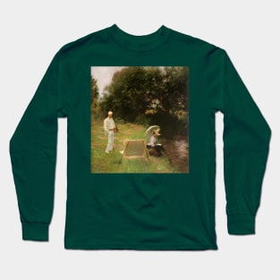 Dennis Miller Bunker Painting at Calcot by John Singer Sargent Long Sleeve T-Shirt